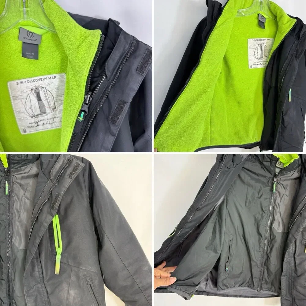 Champion Kids Black & Lime Green 3 In 1 Puff Jacket Size Small (6-7)